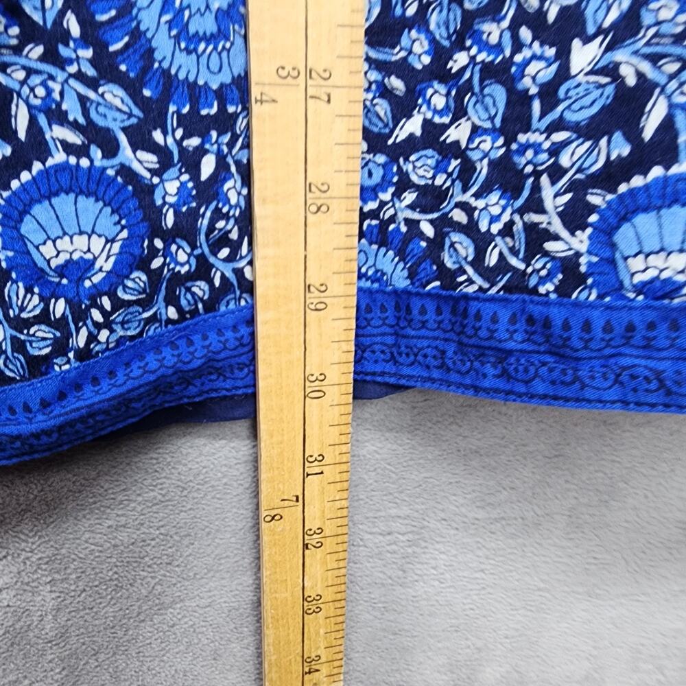 Old Navy Womens 2X Blue Floral Peasant Blouse Boho Hippie Cottagecore Pockets - Picture 13 of 13